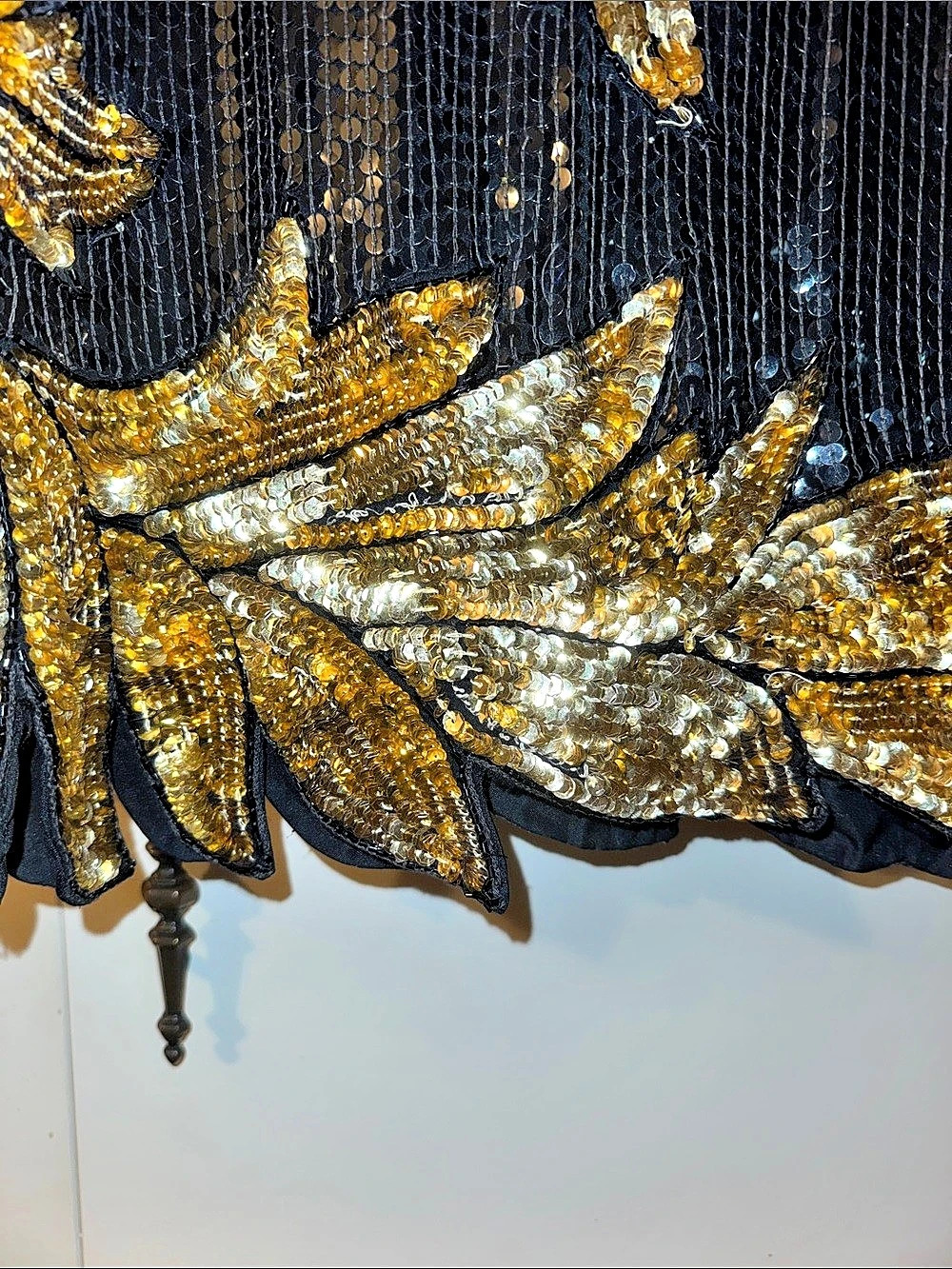 Vintage Ornate Sequin Top in Black & Gold - Picture 8 of 9